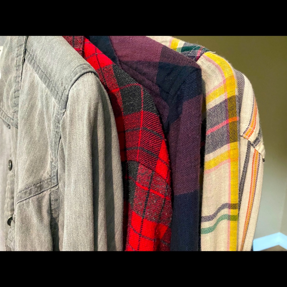 Flannel Lot, 5 long sleeve button ups for fall!